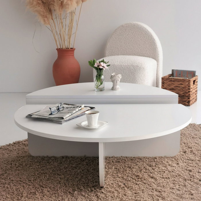Hanah Home Podium - Mesa de centro Blanca